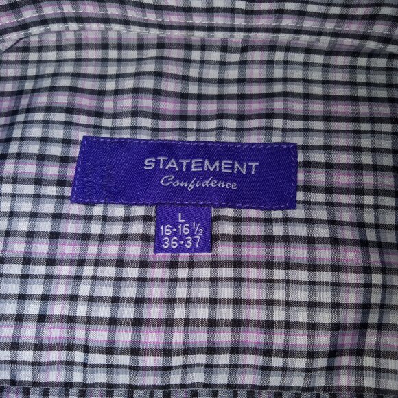 Statement Confidence Men Long Sleeve Shirt French Cuff Size 16-16 1/2 36-37 - Picture 2 of 3